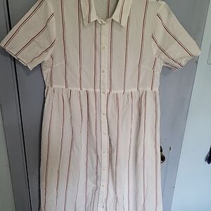 Madewell Striped Button-Up Dress Sz Small